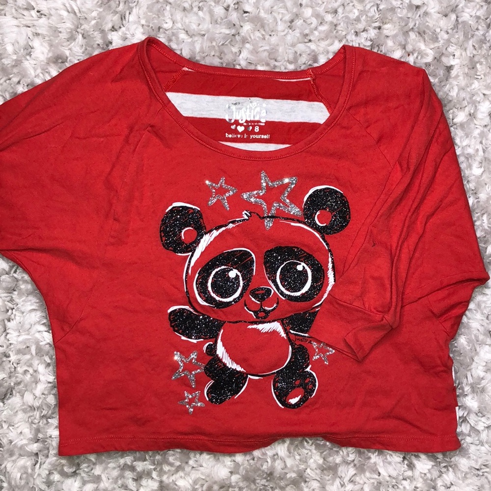 Justice 3/4-length sleeve cropped top❤️